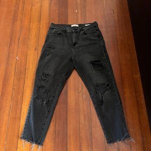 Pacsun Black Gray Distressed Ripped Jeans Size 30